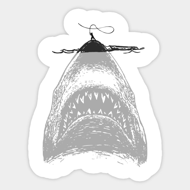 Great White Shark Sticker by The Tee Tree